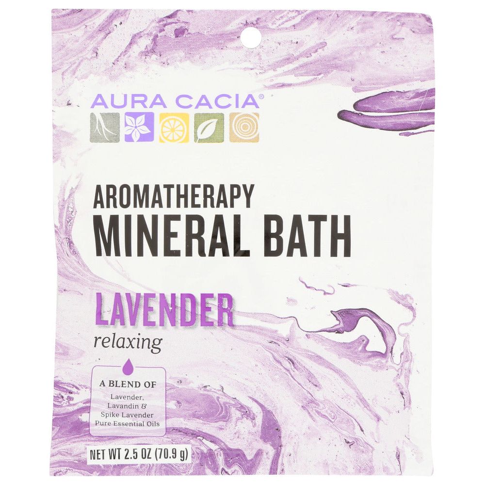 AURA CACIA: Aromatherapy Mineral Bath Relaxing Lavender, 2.5 oz - #tag1# - #tag2#