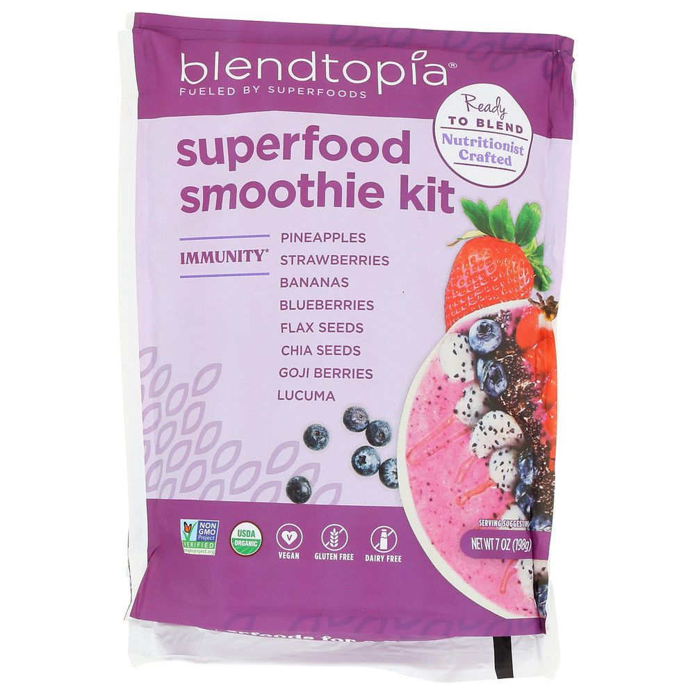 BLENDTOPIA: Immunity Organic Superfood Smoothie Kit, 7 oz - #tag1# - #tag2#