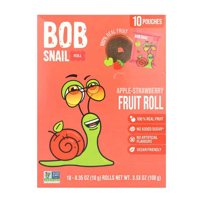 BOB SNAIL: Apple Strawberry Fruit Rolls, 10 pk - #tag1# - #tag2#