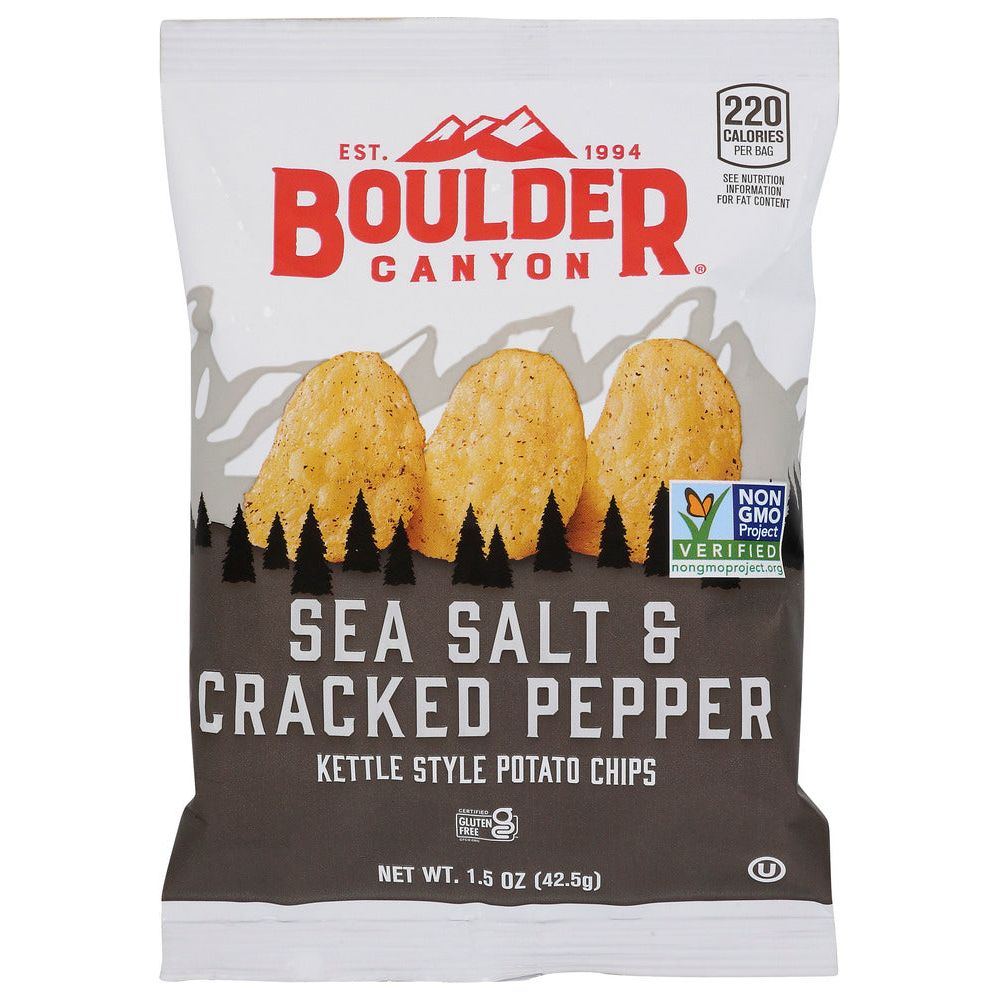 BOULDER CANYON: Sea Salt & Cracked Pepper Kettle Cooked Potato Chips, 1.5 oz - #tag1# - #tag2#