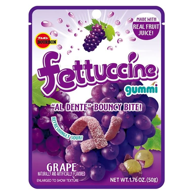 BOURBON: Fettuccine Gummi Grape, 1.76 oz - #tag1# - #tag2#
