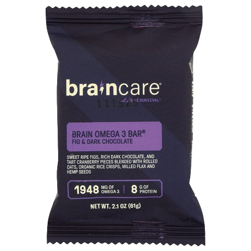 BRAINCARE: Brain Omega 3 Bar Fig and Dark Chocolate, 2.1 oz - #tag1# - #tag2#