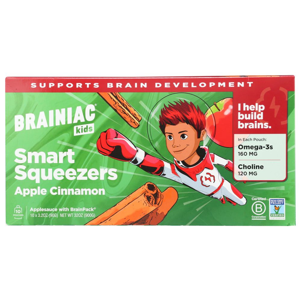 BRAINIAC: Apple Cinnamon Smart Squeezers 10 Pc, 32 oz - #tag1# - #tag2#