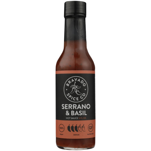 BRAVADO SPICE: Sauce Serrano & Basil Hot, 5 FO - #tag1# - #tag2#