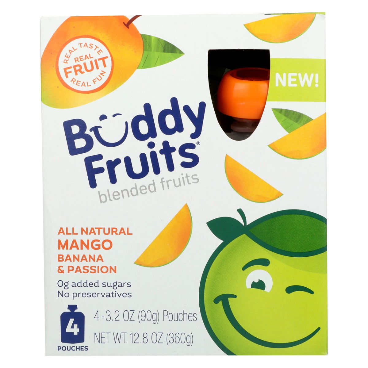 BUDDY FRUITS: Mango Banana And Passion 4 Pouches Blended Fruits, 12.8 oz - #tag1# - #tag2#