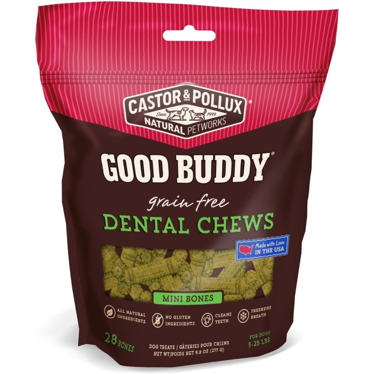 CASTOR & POLLUX: Good Buddy Grain Free Dental Chews Mini Bones, 9.8 oz - #tag1# - #tag2#
