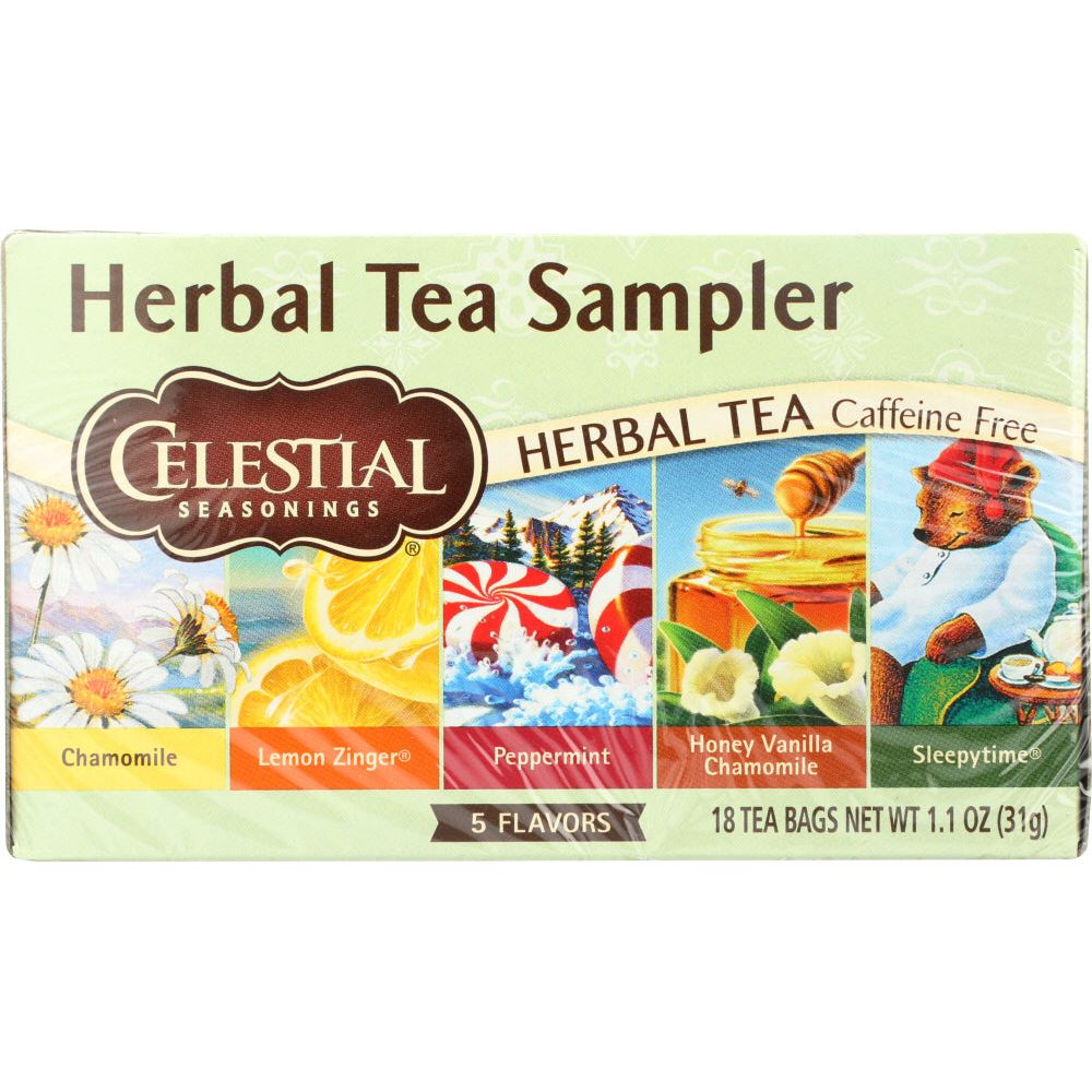 CELESTIAL SEASONINGS: Herbal Tea Sampler Caffeine Free 18 Tea Bags, 1.0 oz - #tag1# - #tag2#
