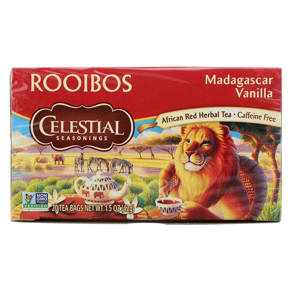 CELESTIAL SEASONINGS: Red Tea African Rooibos Caffeine Free Madagascar Vanilla 20 Tea Bags, 1.5 oz - #tag1# - #tag2#
