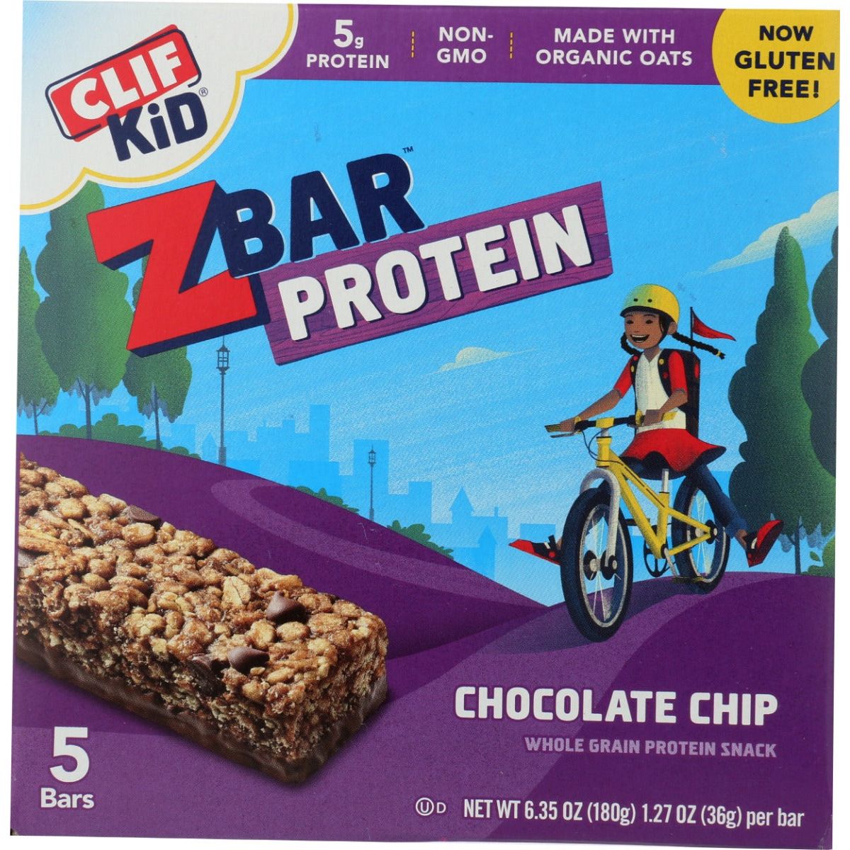 CLIF KID: Chocolate Chip ZBar Protein 5Ct, 6.35 oz - #tag1# - #tag2#