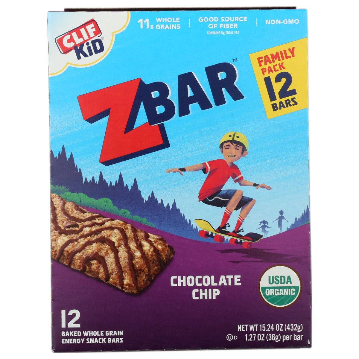 CLIF KID: ZBar Chocolate Chip 12 Bars, 15.24 oz - #tag1# - #tag2#