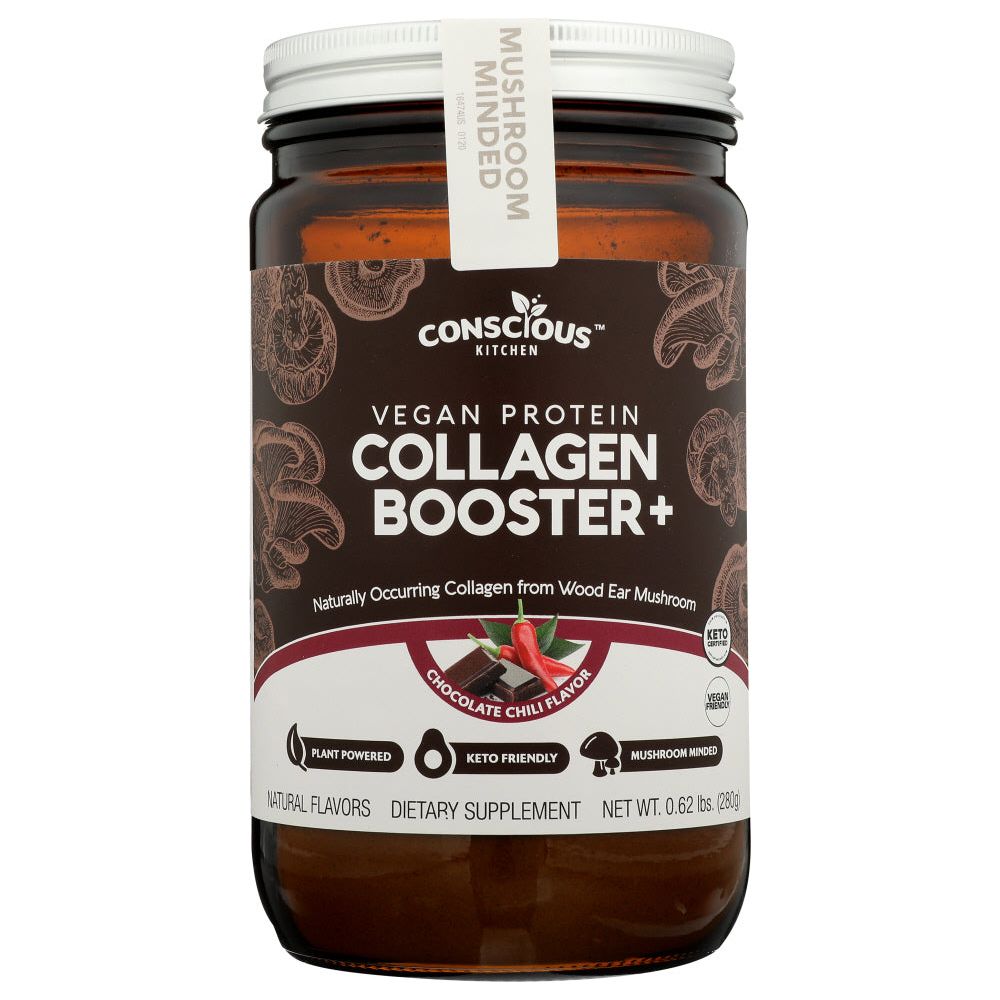 CONSCIOUS KITCHEN: Chocolate Chili Vegan Protein Collagen Booster, 280 gm - #tag1# - #tag2#