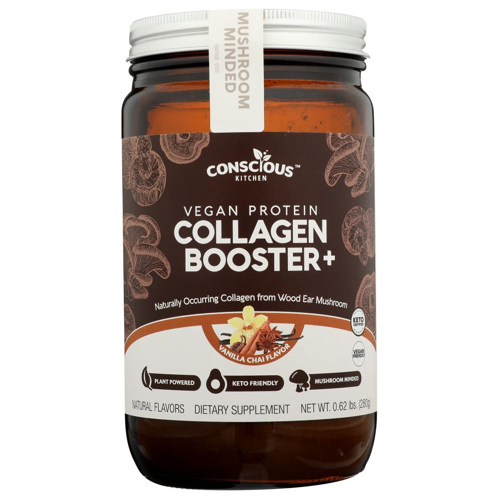 CONSCIOUS KITCHEN: Vanilla Chai Vegan Protein Collagen Booster, 280 gm - #tag1# - #tag2#