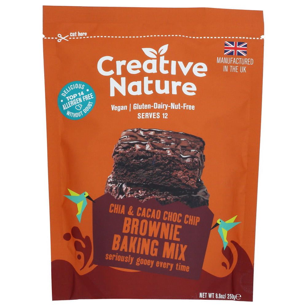 CREATIVE NATURE: Chia & Cacao Choc Chip Brownie Baking Mix, 8.8 oz - #tag1# - #tag2#