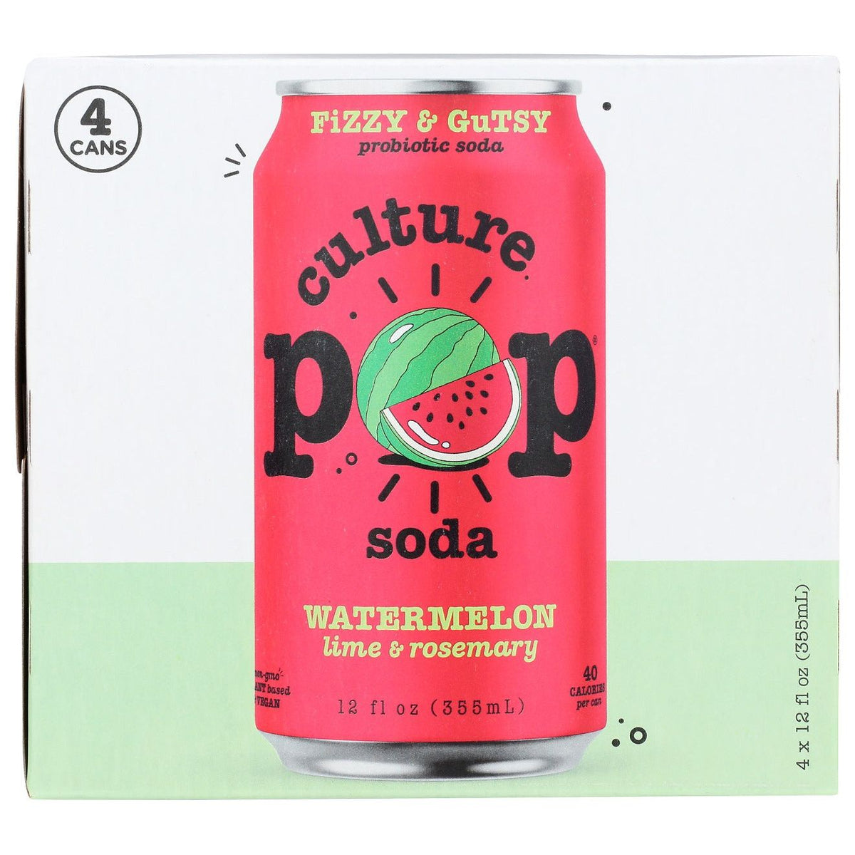 CULTURE POP: Soda Probiotic Watermelon 4Pk, 48 fo - #tag1# - #tag2#