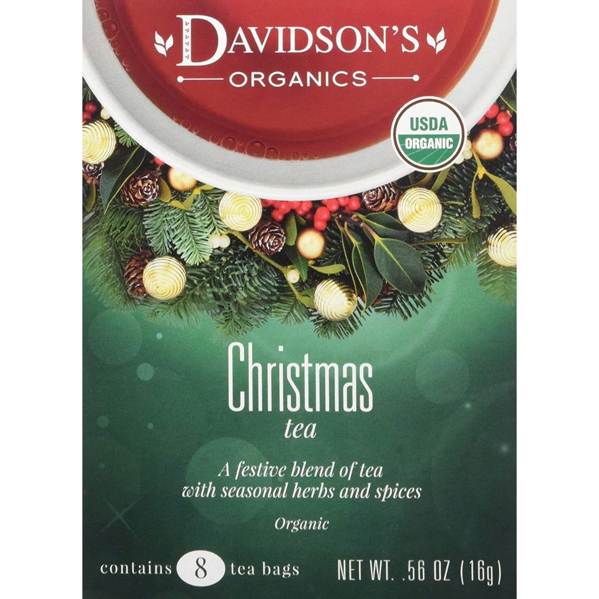 DAVIDISONS: Tea Chrstms 8Bg, 0.56 oz - #tag1# - #tag2#