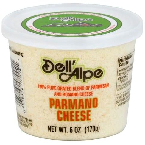 DELL ALPE: Grated Parmano Cheese, 6 oz - #tag1# - #tag2#