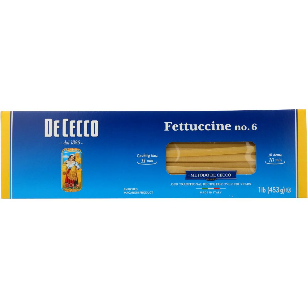 DE CECCO: #6 Fettuccine Pasta, 16 oz - #tag1# - #tag2#