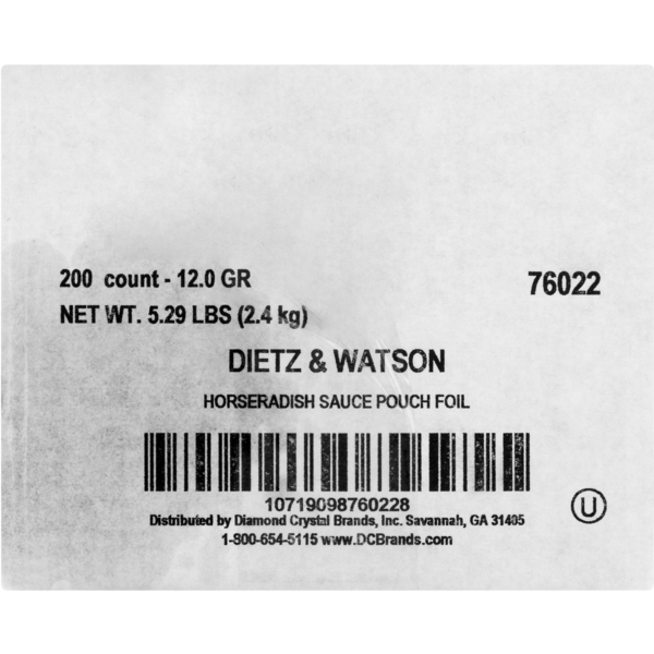 DIETZ AND WATSON: Sauce Horseradish, 5.29 bx - #tag1# - #tag2#