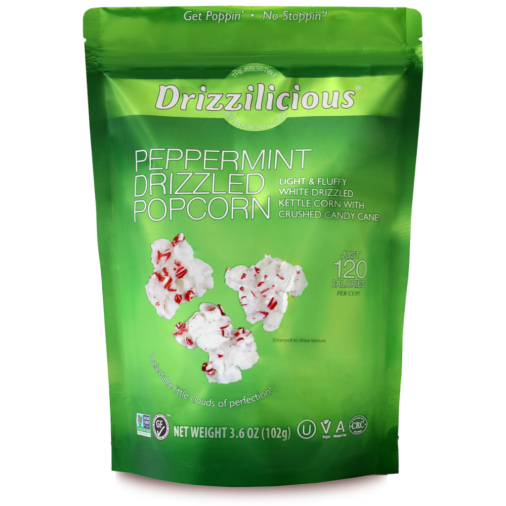 DRIZZILICIOUS: Peppermint Drizzled Popcorn, 3.6 oz - #tag1# - #tag2#
