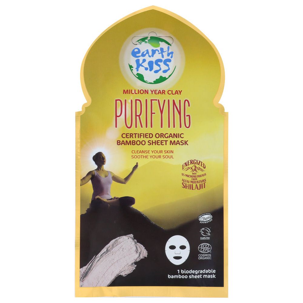 EARTH KISS: Million Year Clay Purifying Bamboo Sheet Mask, 1 ea - #tag1# - #tag2#