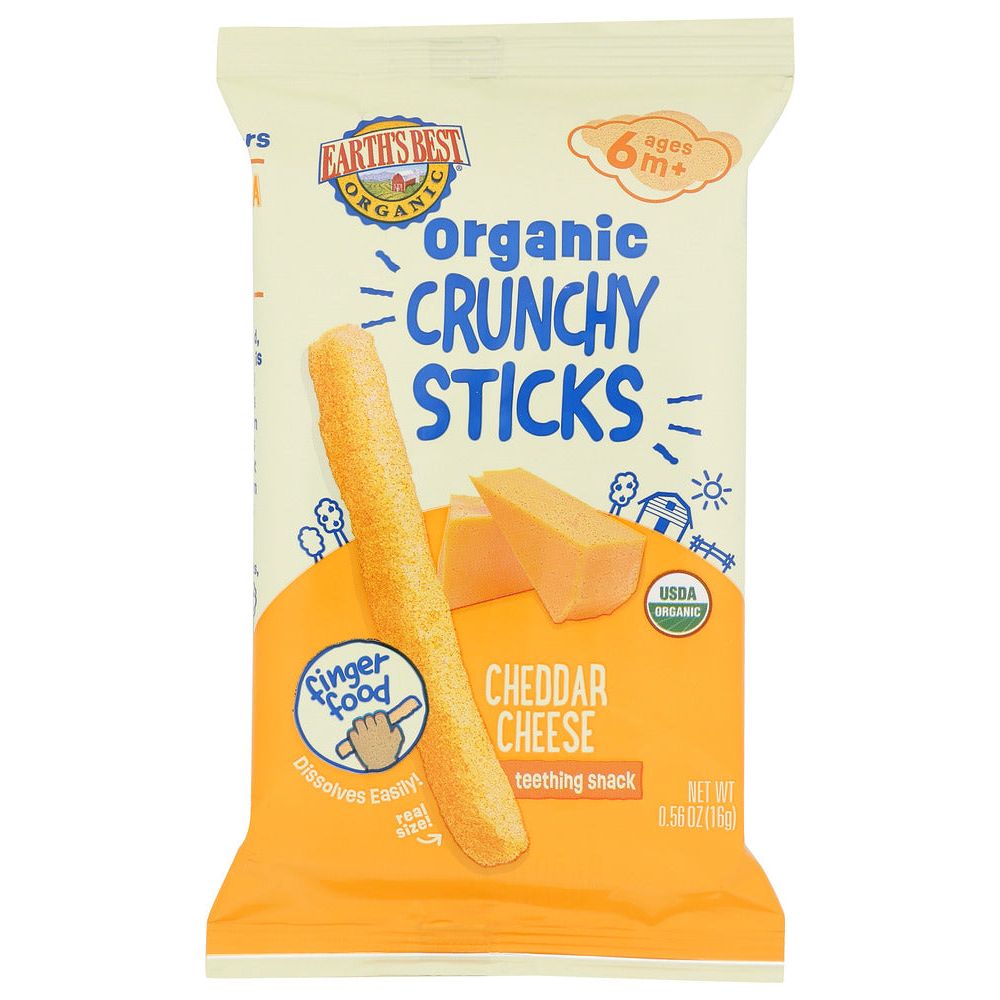 EARTH'S BEST: Sticks Chs Cheddar Crnch, 0.56 oz - #tag1# - #tag2#