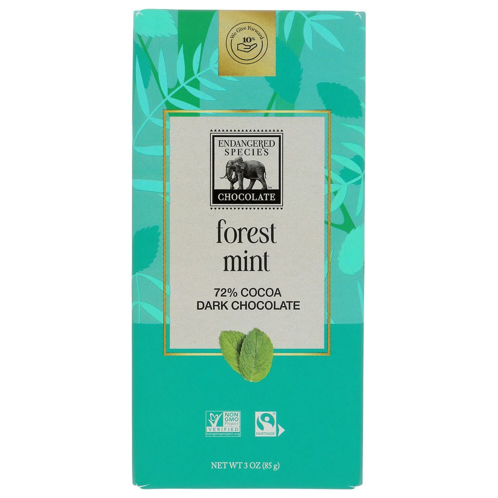 ENDANGERED SPECIES: Natural Dark Chocolate Bar with Forest Mint, 3 oz - #tag1# - #tag2#