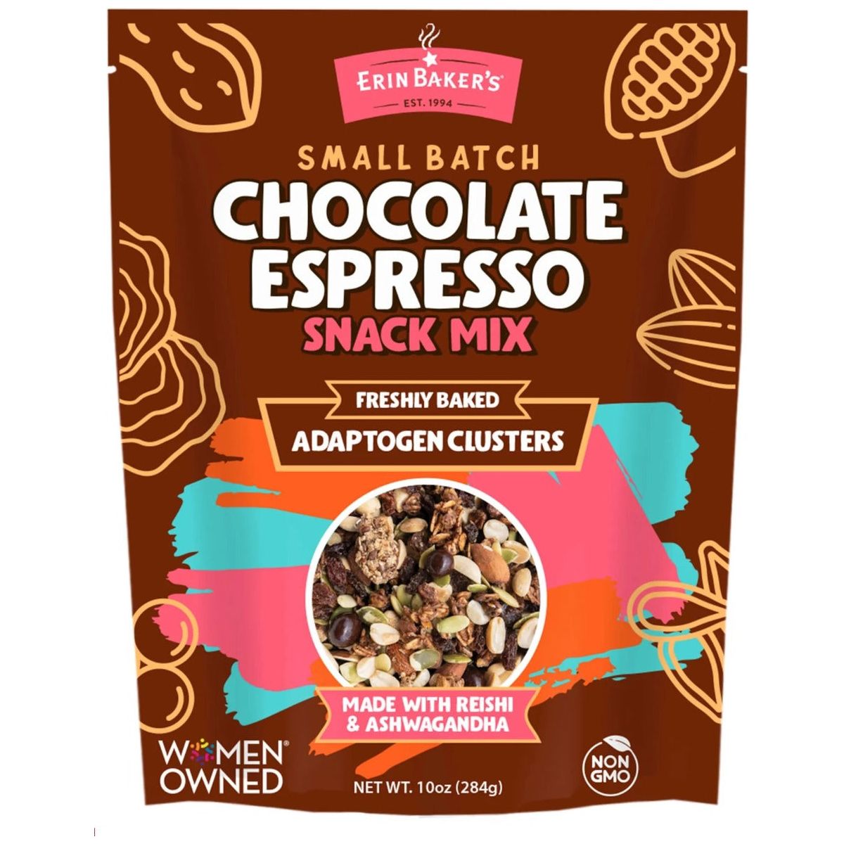 ERIN BAKERS: Chocolate Espresso Snack Mix, 10 oz - #tag1# - #tag2#