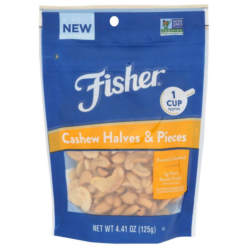FISHER: Cashew Roast Unsalt Split, 4.41 oz - #tag1# - #tag2#