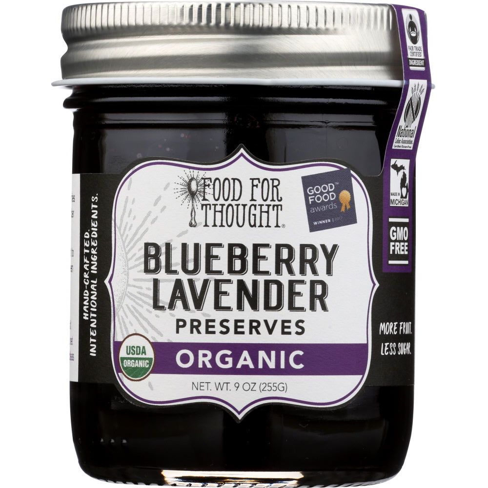 FOOD FOR THOUGHT: Organic Blueberry Lavender Preserves, 9 oz - #tag1# - #tag2#