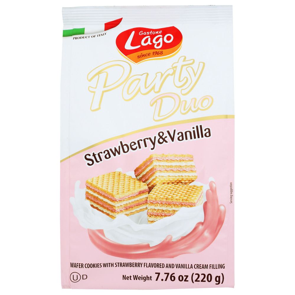 GASTONE LAGO: Party Duo Strawberry Vanilla Wafers, 7.76 oz - #tag1# - #tag2#