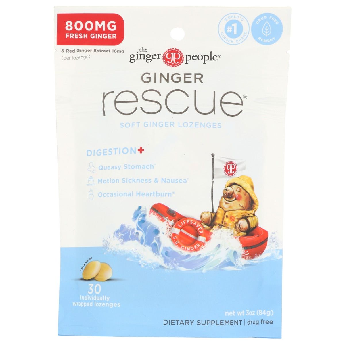 GINGER PEOPLE: Ginger Rescue Lozenges Extra Strength Soft, 3 oz - #tag1# - #tag2#