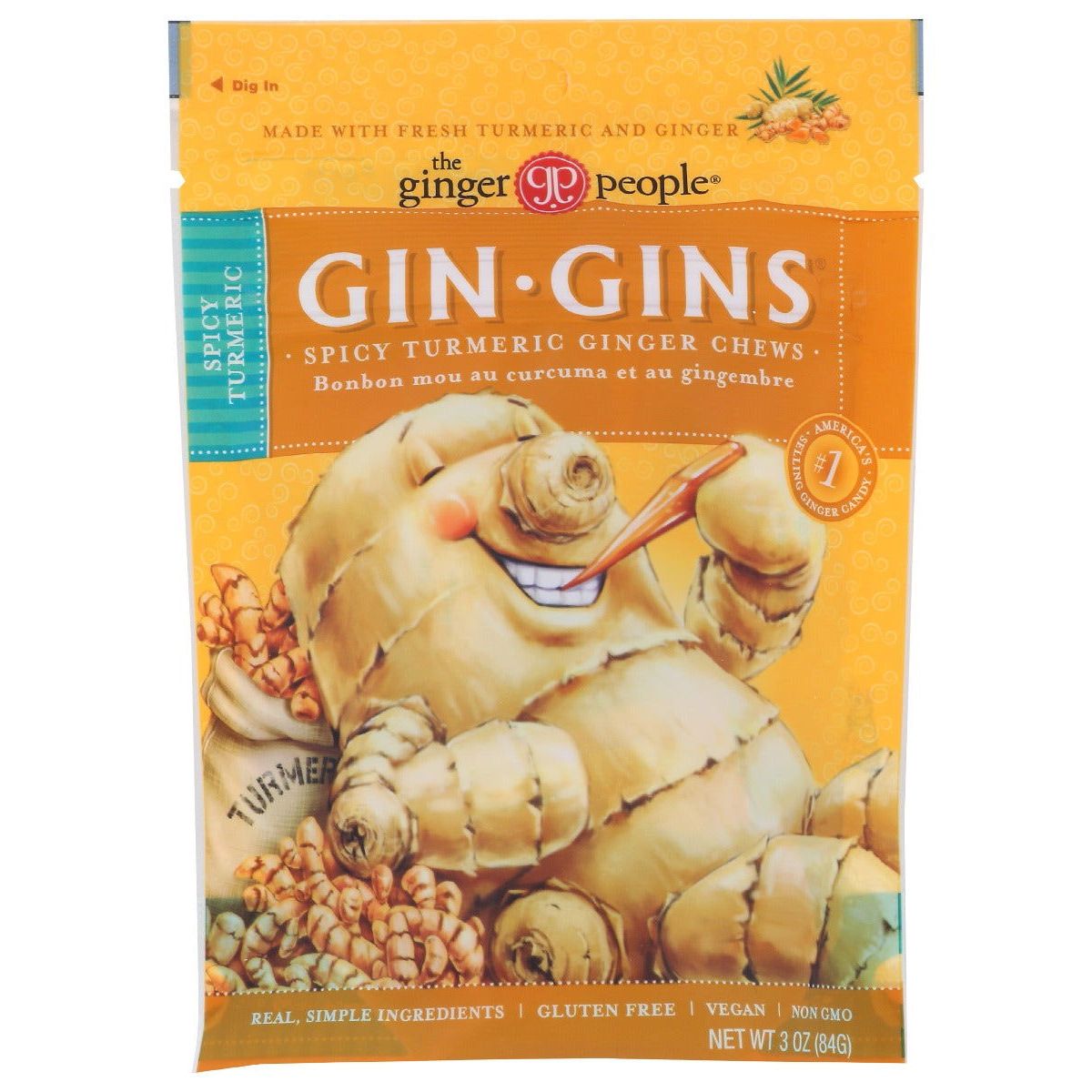 GINGER PEOPLE: Spicy Turmeric Ginger Chew, 3 oz - #tag1# - #tag2#
