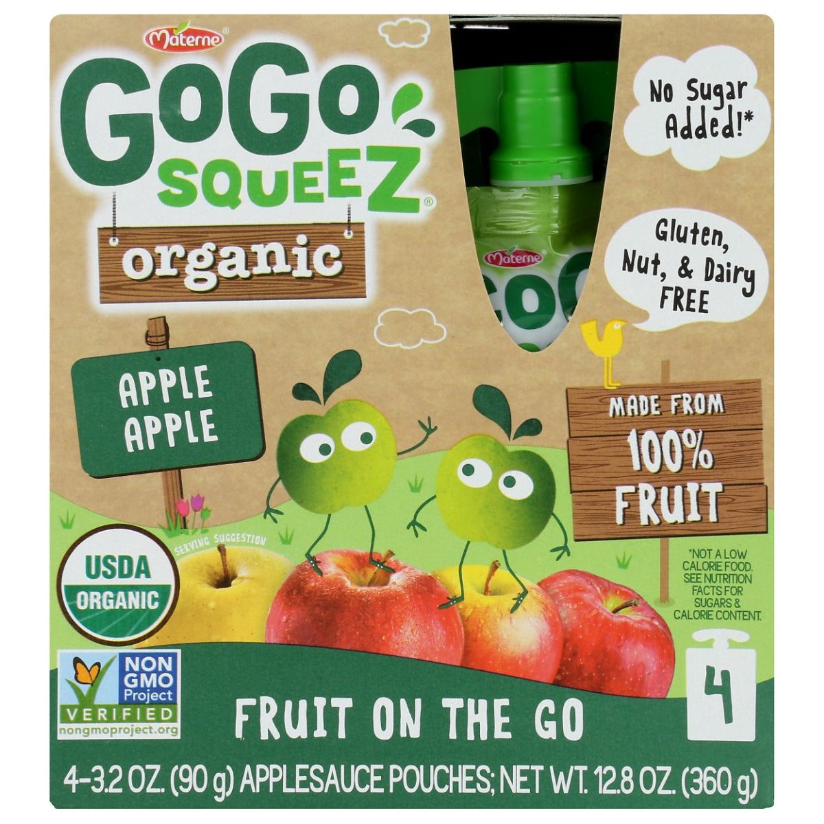 GOGO SQUEEZ: Fruit Blend Snack Apple Apple 4Pk, 12.8 oz - #tag1# - #tag2#