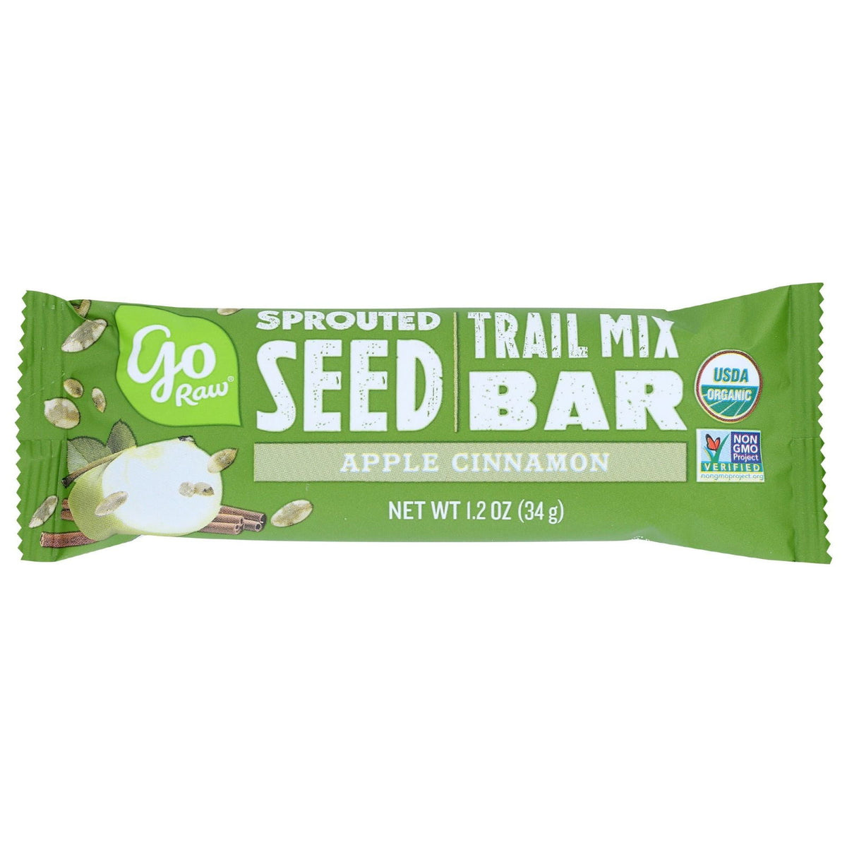 GO RAW: Apple Cinnamon Sprouted Trail Mix Bar, 1.2 oz - #tag1# - #tag2#