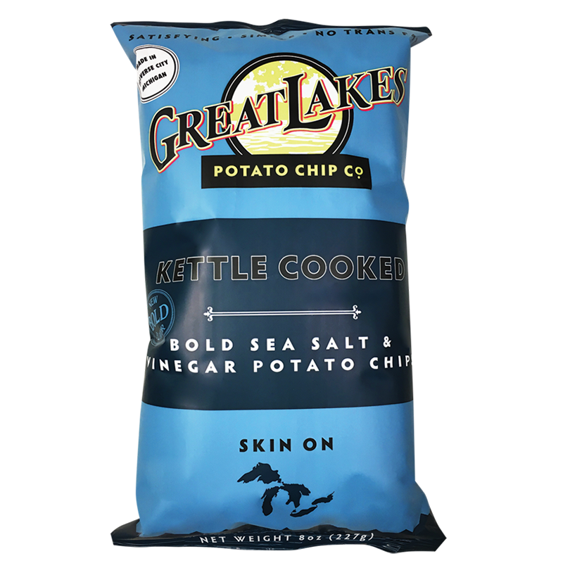 GREAT LAKES POTATO: Bold Sea Salt and Vinegar Potato Chips, 8 oz - #tag1# - #tag2#