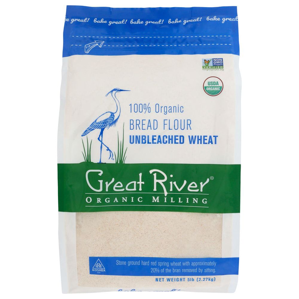 GREAT RIVER ORGANIC MILLING: Organic Unbleached Wheat Bread Flour, 5 lb - #tag1# - #tag2#