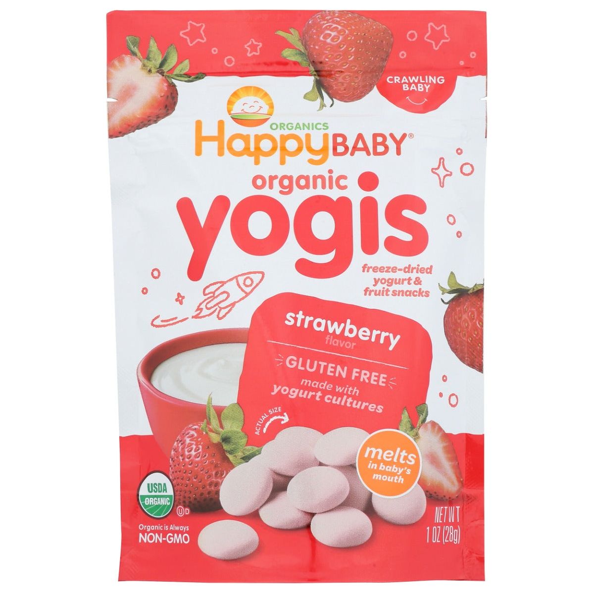 HAPPY BABY: Strawberry Yogis, 1 oz - #tag1# - #tag2#