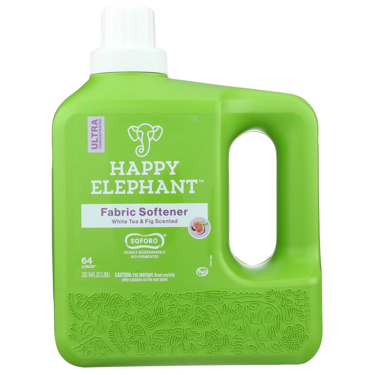 HAPPY ELEPHANT: Fabric Sftnr Wht Tea Fig, 64 fo - #tag1# - #tag2#