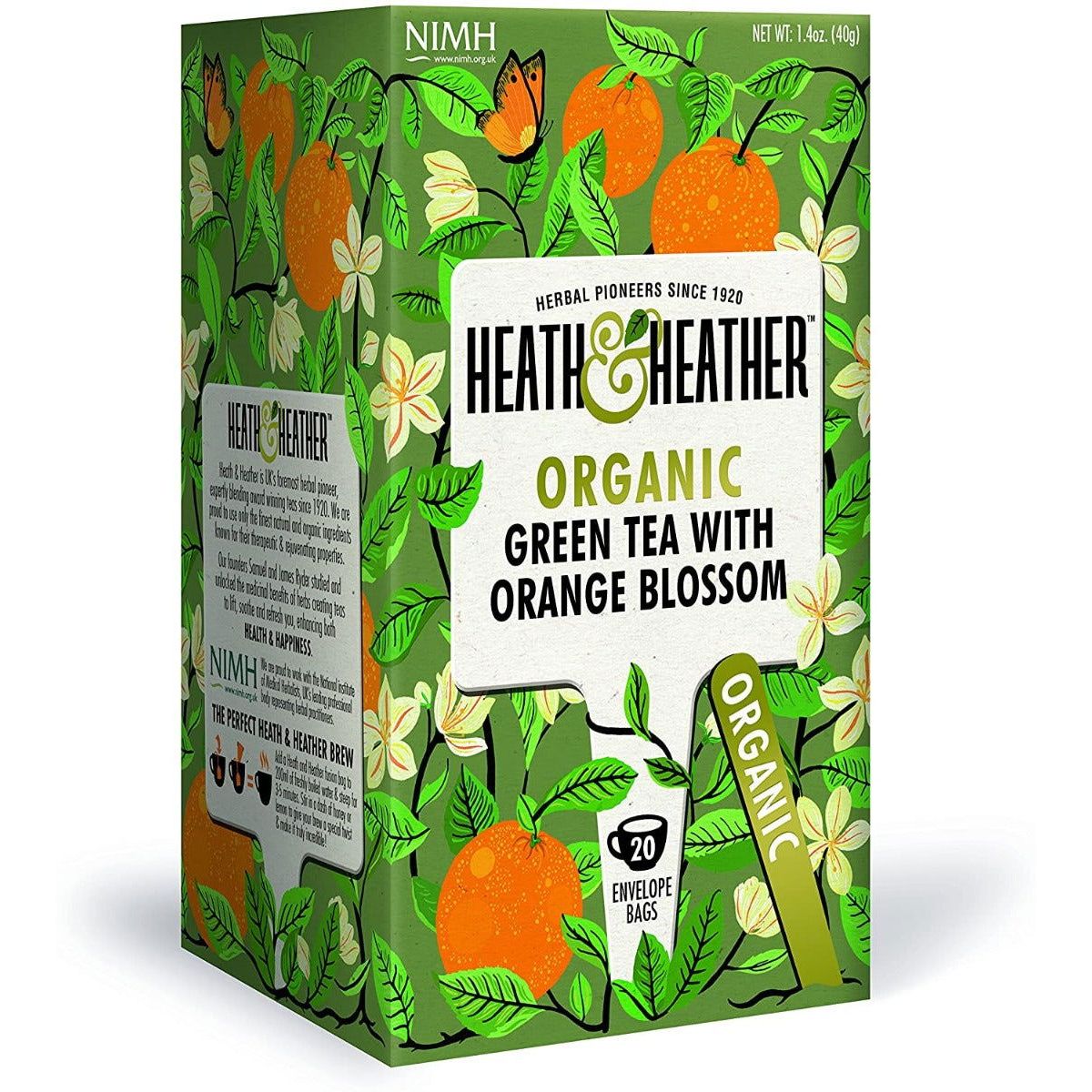 HEATH AND HEATHER: Organic Green Tea With Orange Blossom, 20 ea - #tag1# - #tag2#