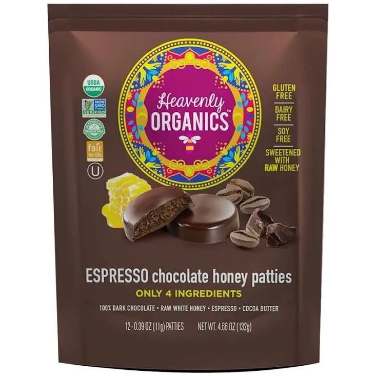 HEAVENLY ORGANICS: Double Dark Chocolate Honey Patties Bag, 4.66 oz - #tag1# - #tag2#