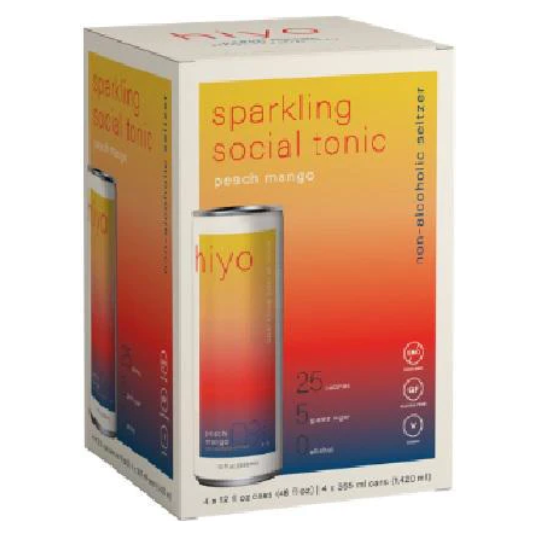 HIYO: Seltzer Peach Mango 4Pk, 48 FO - #tag1# - #tag2#