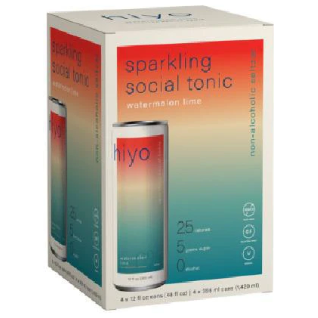 HIYO: Seltzer Watermelon Lime 4Pk, 48 FO - #tag1# - #tag2#