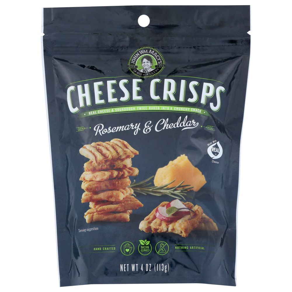 JOHN WM MACYS: Rosemary And Cheddar Cheese Crisps, 4 oz - #tag1# - #tag2#