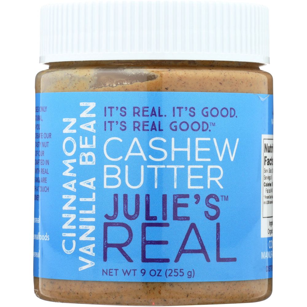 JULIES REAL: Cinnamon Vanilla Cashew Butter, 9 oz - #tag1# - #tag2#