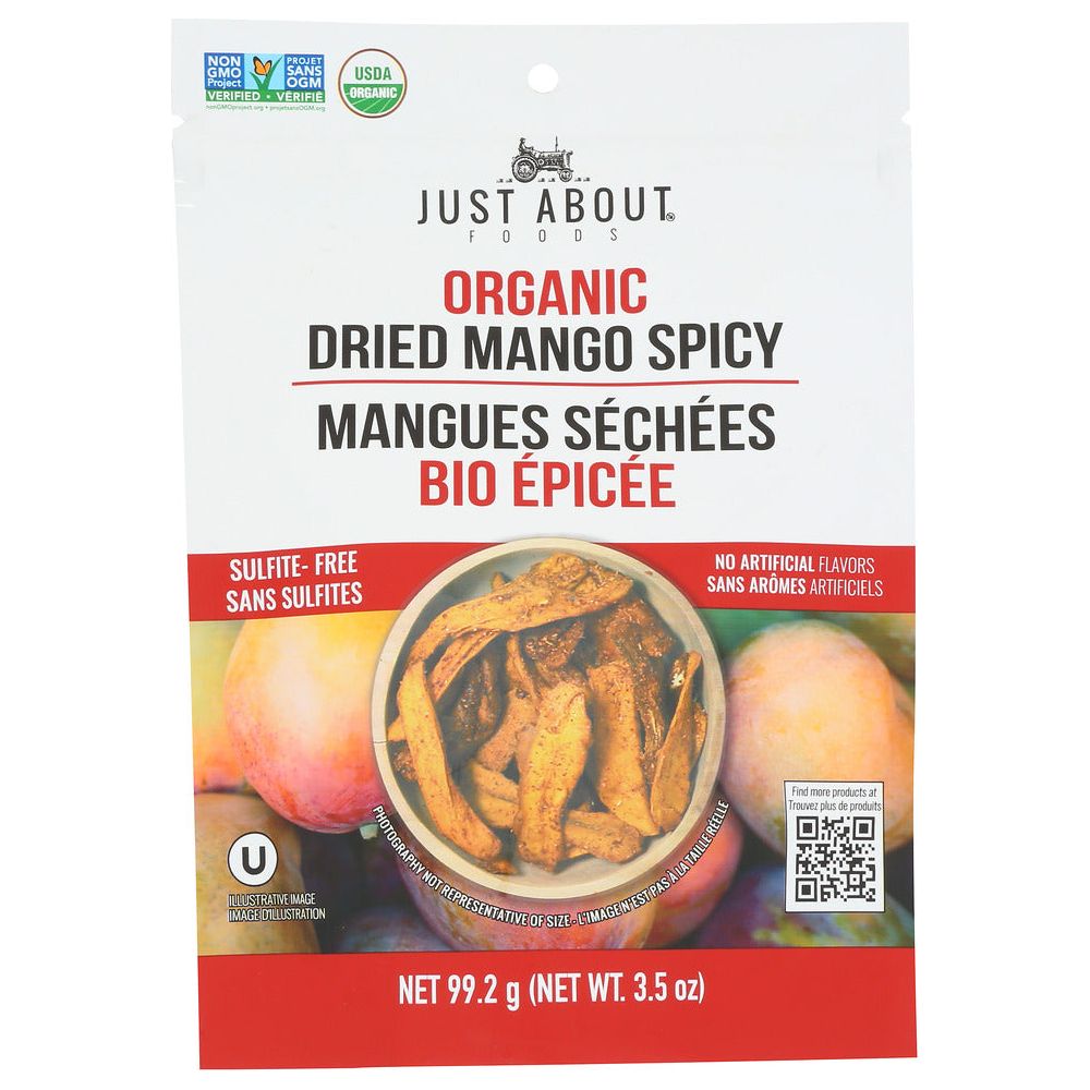 JUST ABOUT FOODS: Organic Dried Mango Spicy, 3.5 oz - #tag1# - #tag2#