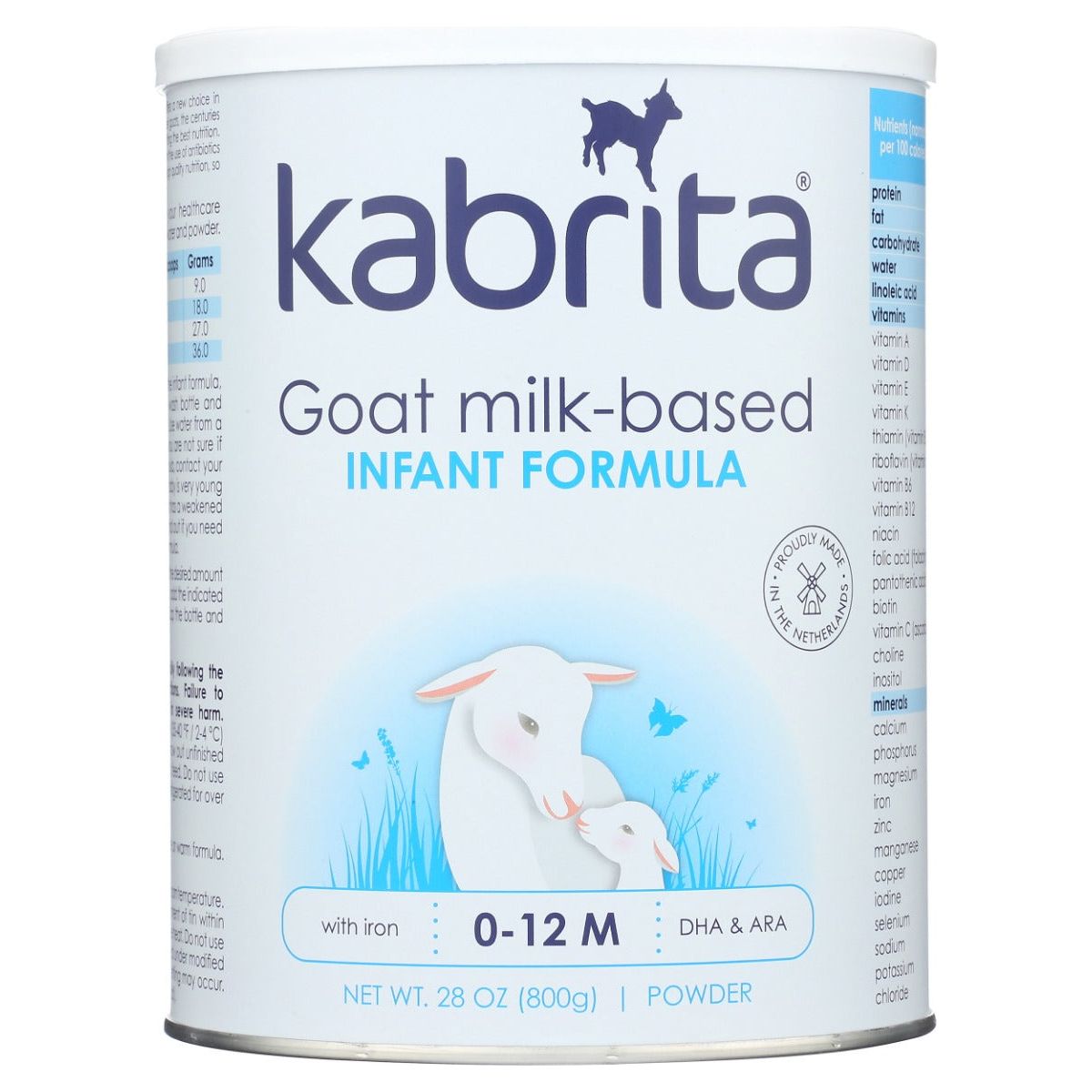 KABRITA: 0-12 Goat Milk-Based Infant Formula with Iron, 28 oz - #tag1# - #tag2#