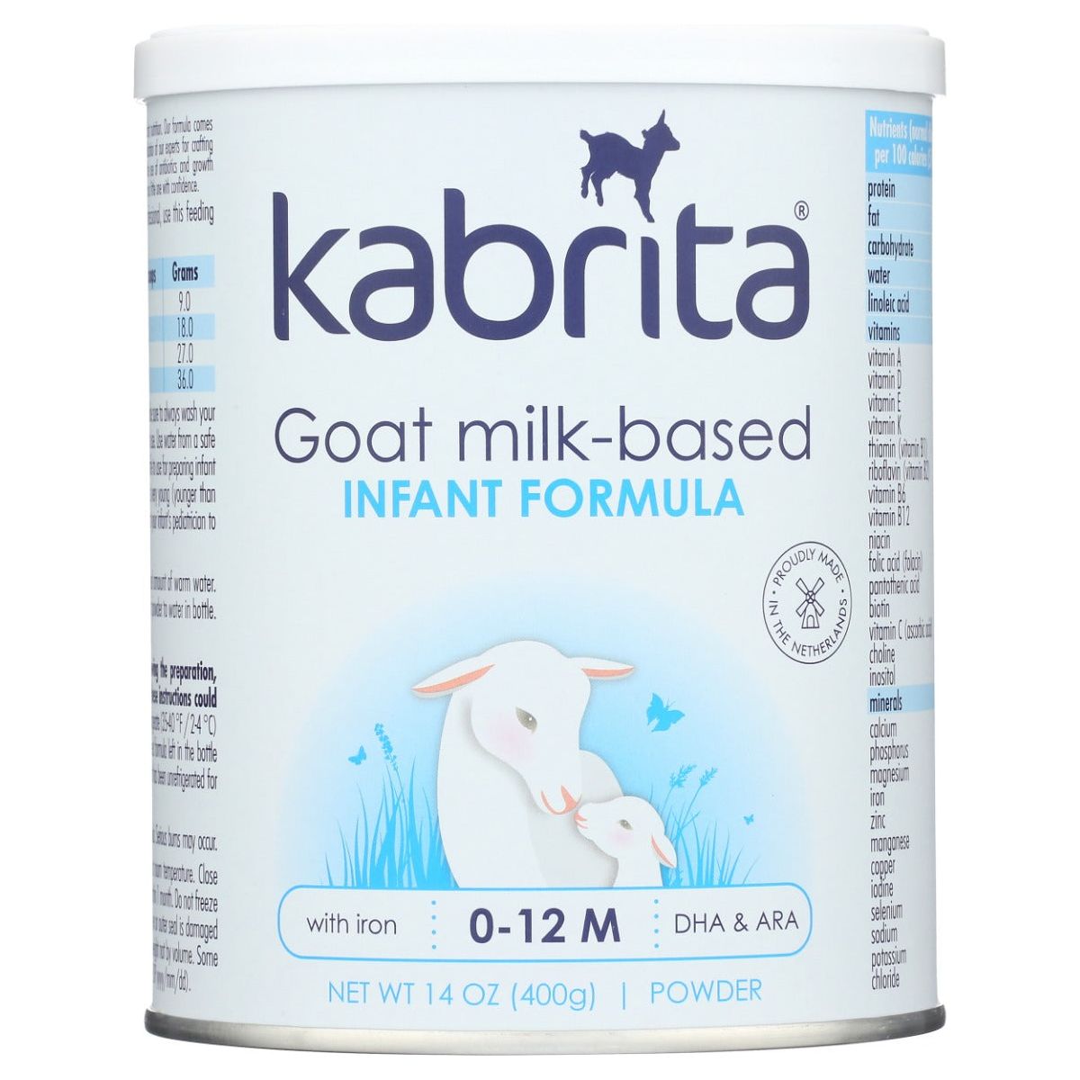 KABRITA: 0-12 Goat Milk-Based Infant Formula with Iron 400g, 14 oz - #tag1# - #tag2#