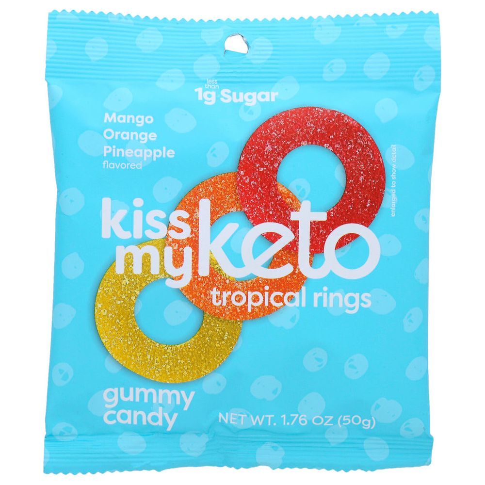 KISS MY KETO: Gummy Tropical Rings, 1.76 oz - #tag1# - #tag2#
