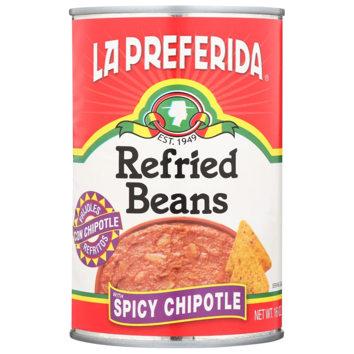 LA PREFERIDA: Refried Beans with Spicy Chipotle, 16 oz - #tag1# - #tag2#