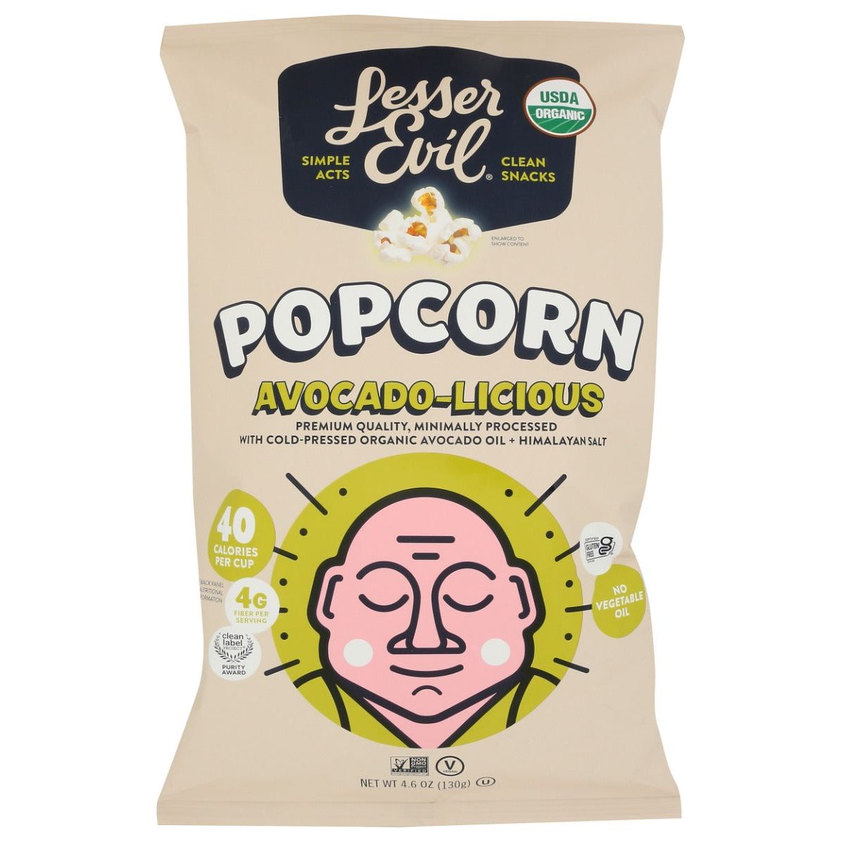 LESSER EVIL: Avocado Licious Organic Popcorn, 4.6 oz - #tag1# - #tag2#
